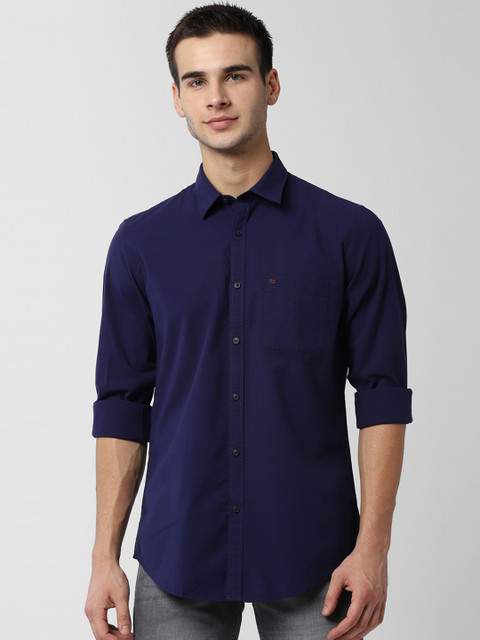 

Peter England Casuals Men Navy Blue Slim Fit Solid Casual Shirt
