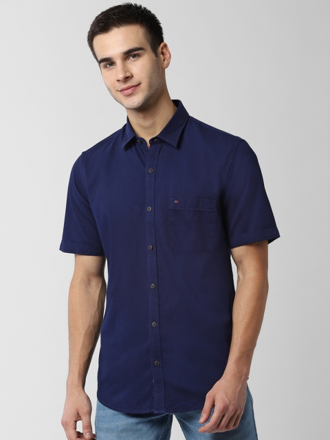 

Peter England Casuals Men Navy Blue Slim Fit Solid Casual Shirt