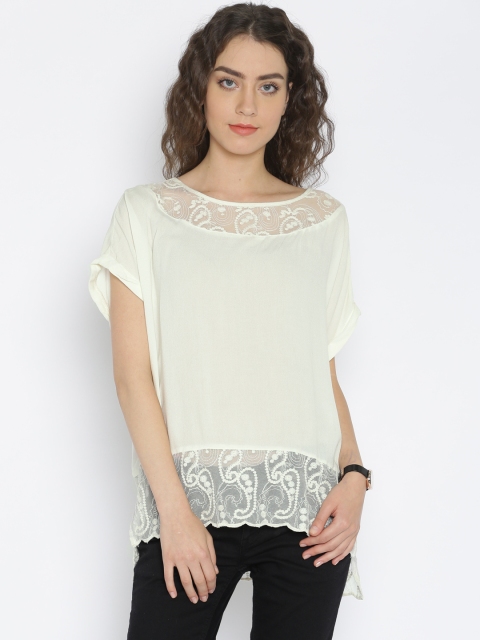 

FOREVER 21 Off-White Lace Top