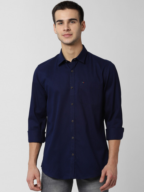 

Peter England Casuals Men Navy Blue Slim Fit Self Design Casual Shirt