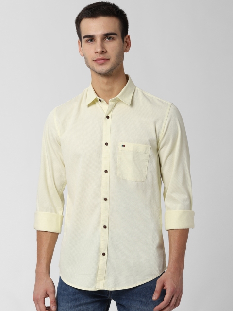 

Peter England Casuals Men Yellow Slim Fit Self Design Casual Shirt