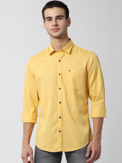 

Peter England Casuals Men Yellow Slim Fit Self Design Casual Shirt