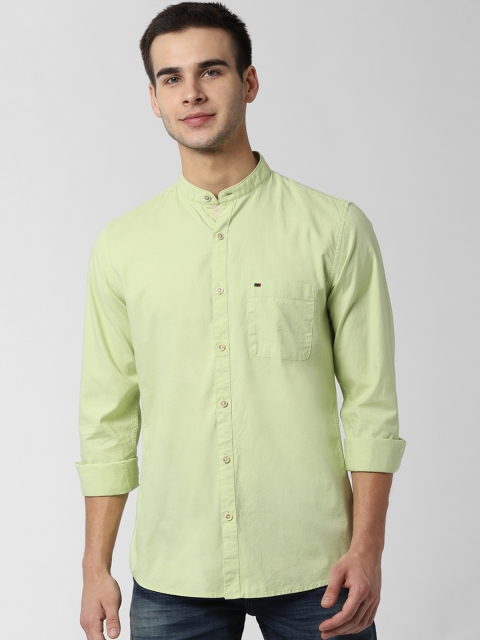 

Peter England Casuals Men Green Slim Fit Solid Casual Shirt