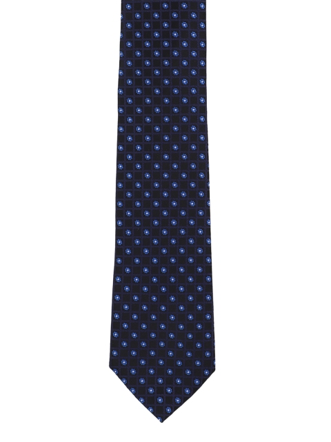 

Peter England Navy Blue Woven Design Broad Tie