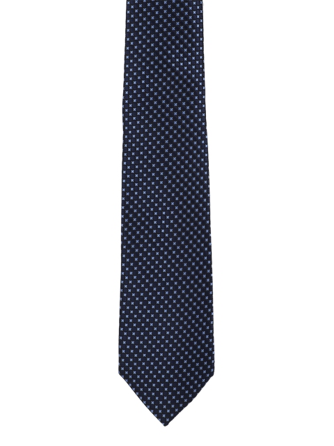 

Peter England Navy Blue Woven Design Broad Tie