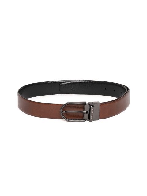 

Van Heusen Men Black & Brown Textured Leather Reversible Formal Belt