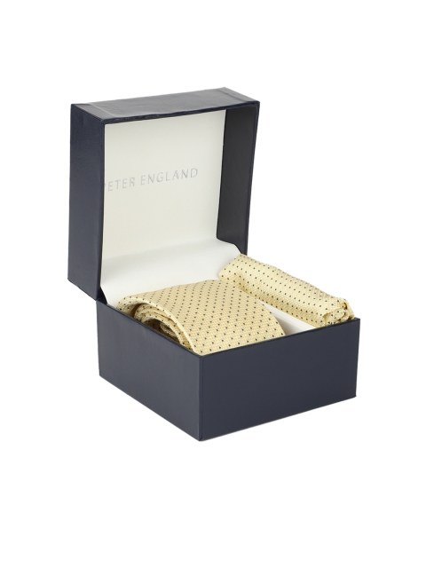 

Peter England Men Yellow Printed Accessory Gift Set