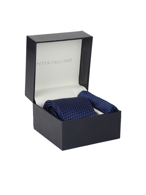 

Peter England Men Navy Blue Patterned Accessory Gift Set