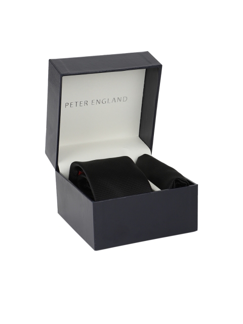 

Peter England Men Black Patterned Accessory Gift Set