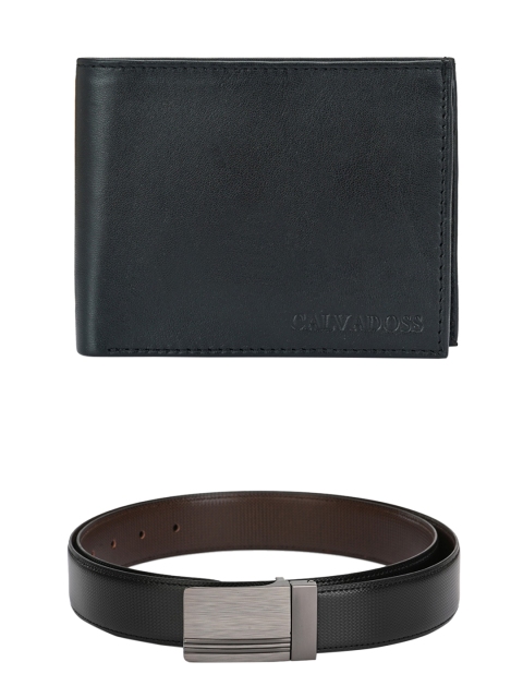 

Calvadoss Men Black & Brown Premium Belt & Wallet Accessory Gift Set