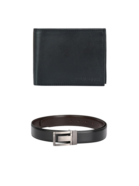 

Calvadoss Men Black & Brown Belt & Wallet Accessory Gift Set