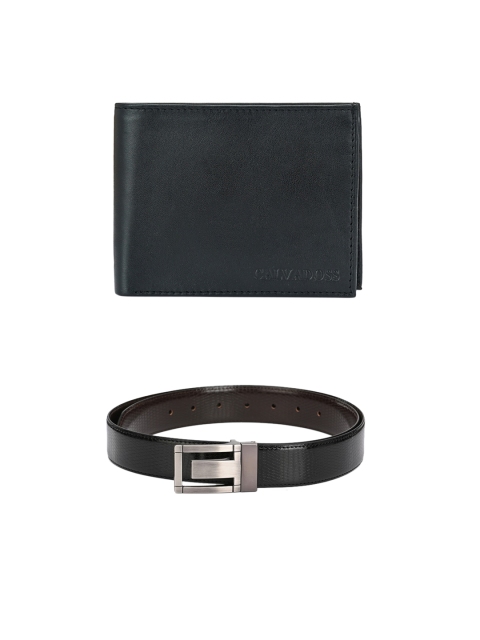 

Calvadoss Men Black & Brown Belt & Wallet Accessory Gift Set