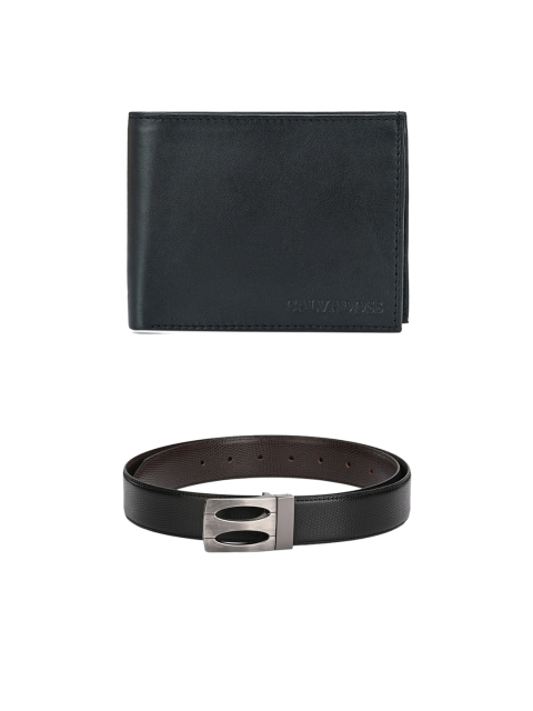 

Calvadoss Men Black & Brown Belt & Wallet Accessory Gift Set