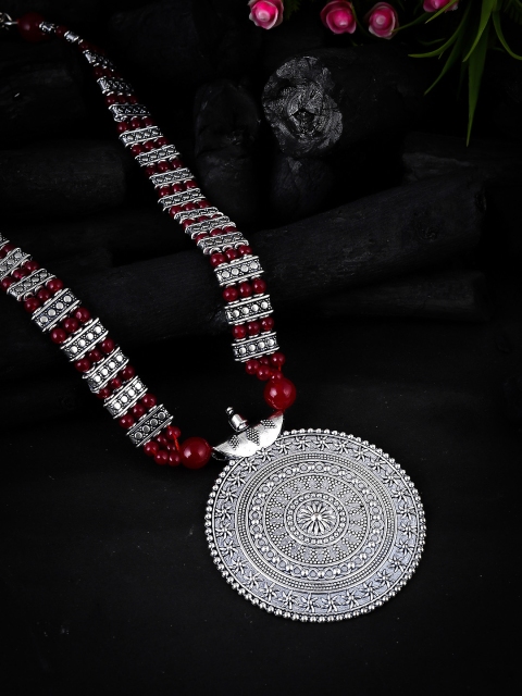 

Women's Oxidised Beautiful Pended Necklaces, Silver