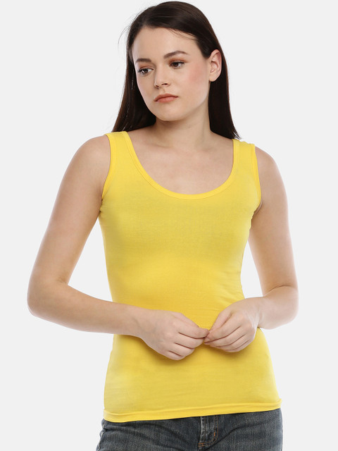 

GOLDSTROMS Women Yellow Solid Camisole SLP-9003-YEL