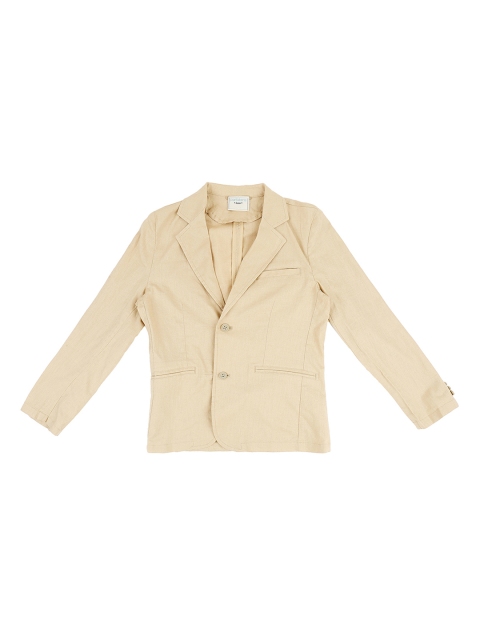 

Pantaloons Junior Boys Beige Solid Double Breasted Blazer