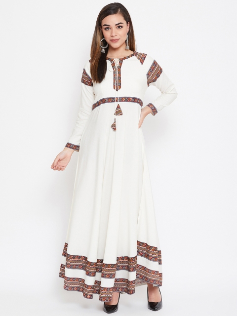 

TULIP 21 Women Off-White Printed A-Line Kurta
