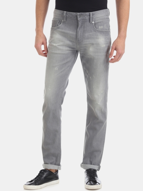 

Ed Hardy Men Grey Slim Fit Mid-Rise Low Distress Stretchable Jeans