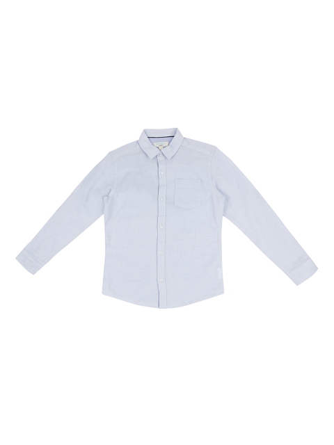 

Pantaloons Junior Boys Blue Cotton Linen Regular Fit Solid Casual Shirt