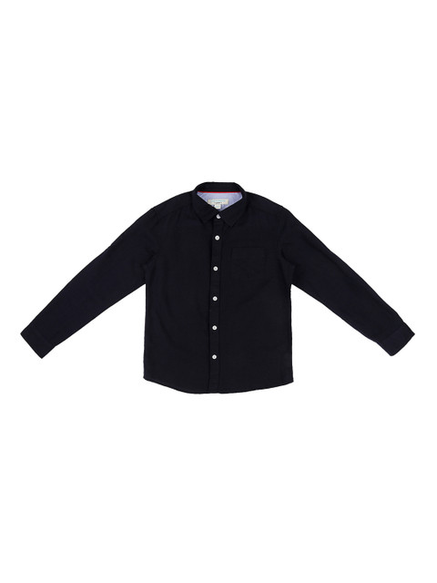 

Pantaloons Junior Boys Navy Blue Regular Fit Solid Casual Shirt