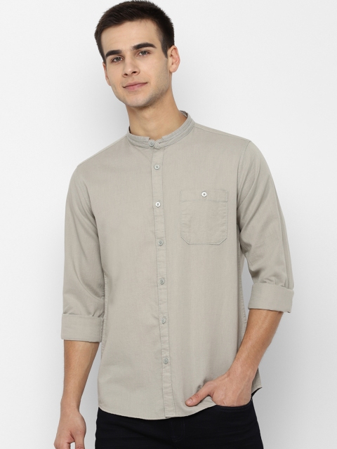 

People Men Grey Regular Fit Solid Casual Shirt