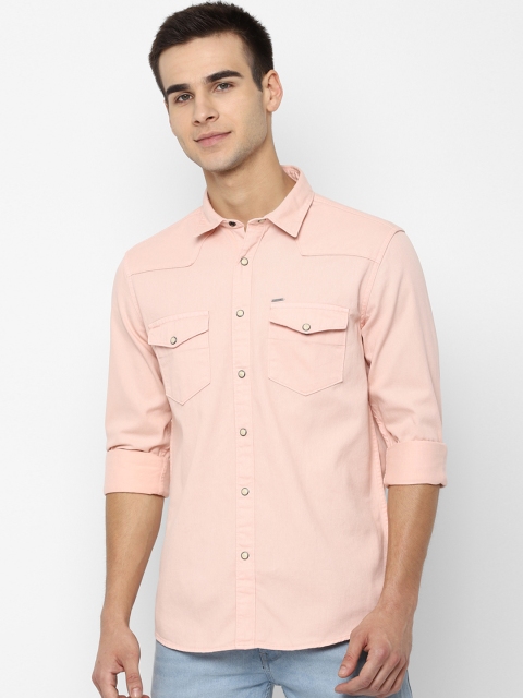 

People Men Pink Regular Fit Solid Casual Shirt