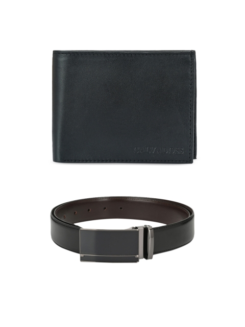 

Calvadoss Men Solid Premium Belt and Wallet Accessory Gift Set, Black