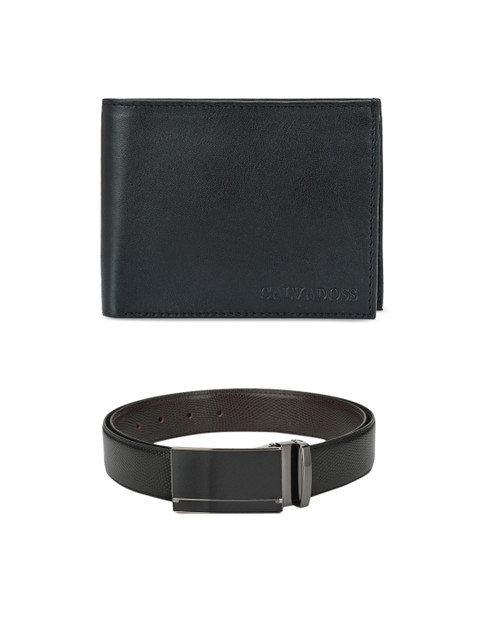 

Calvadoss Men Black & Brown Premium Belt & Wallet Accessory Gift Set