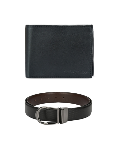 

Calvadoss Men Black & Brown Premium Belt & Wallet Accessory Gift Set