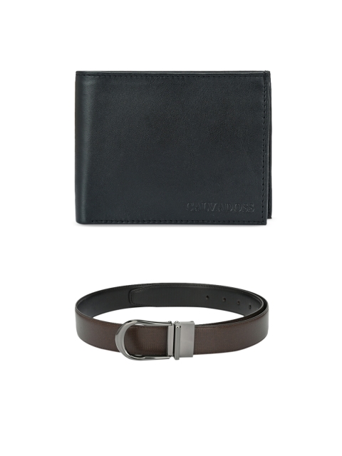 

Calvadoss Men Black & Brown Premium Belt & Wallet Accessory Gift Set