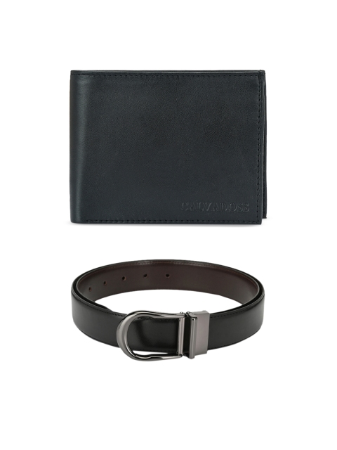 

Calvadoss Men Black Premium Belt & Wallet Accessory Gift Set