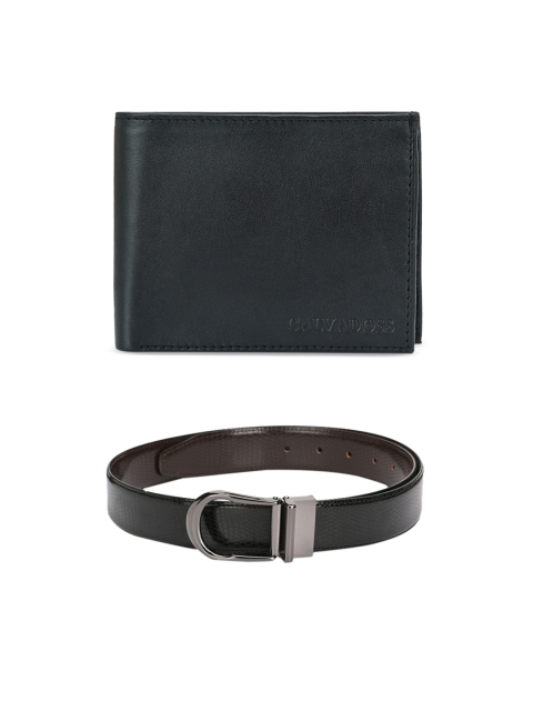 

Calvadoss Men Black & Brown Premium Belt & Wallet Accessory Gift Set