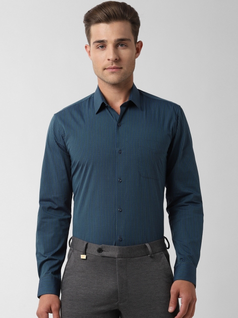 

Peter England Men Blue Regular Fit Striped Formal Shirt