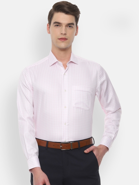 

Van Heusen Men Pink Regular Fit Checked Formal Shirt