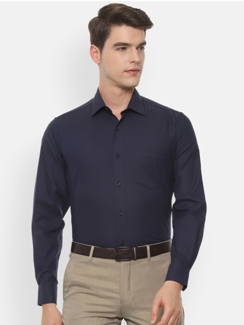

Van Heusen Men Navy Blue Regular Fit Self Design Formal Shirt