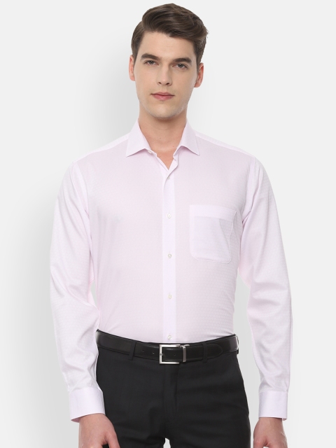 

Van Heusen Men Pink Regular Fit Self Design Formal Shirt