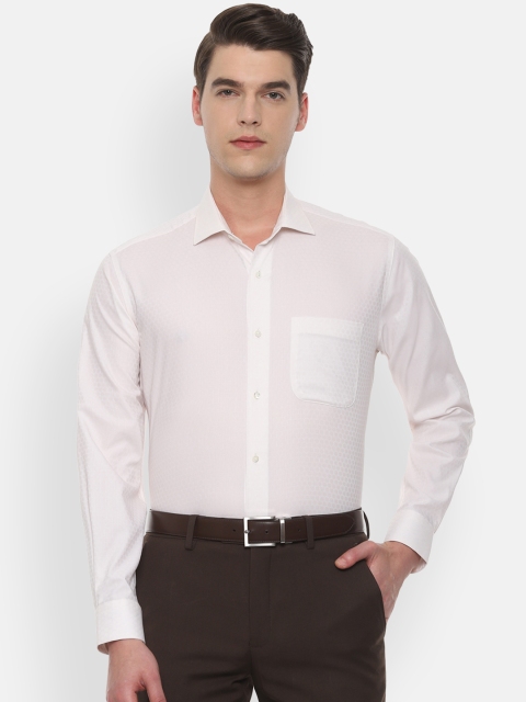 

Van Heusen Men Cream-Coloured Regular Fit Self Design Formal Shirt