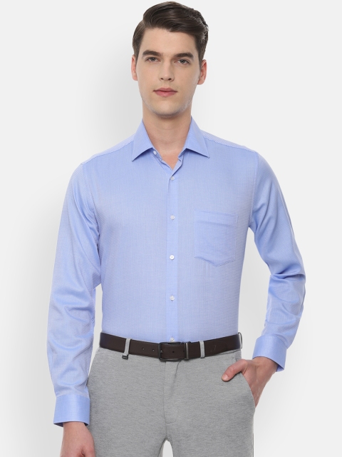 

Van Heusen Men Blue Regular Fit Self Design Formal Shirt