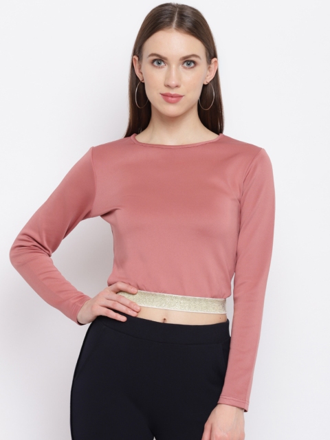 

RIVI Women Pink Solid Top Embellishment
