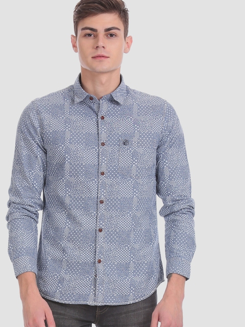 

RUF & TUF Men Blue Slim Fit Printed Casual Shirt