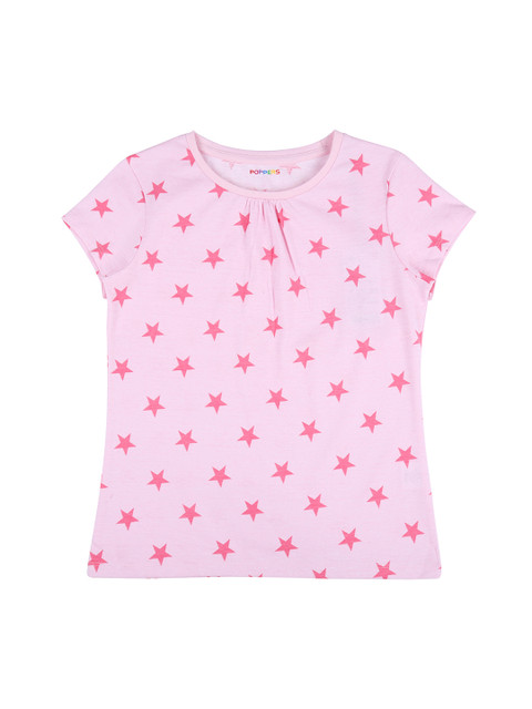 

POPPERS by Pantaloons Girls Pink Printed Round Neck T-shirt