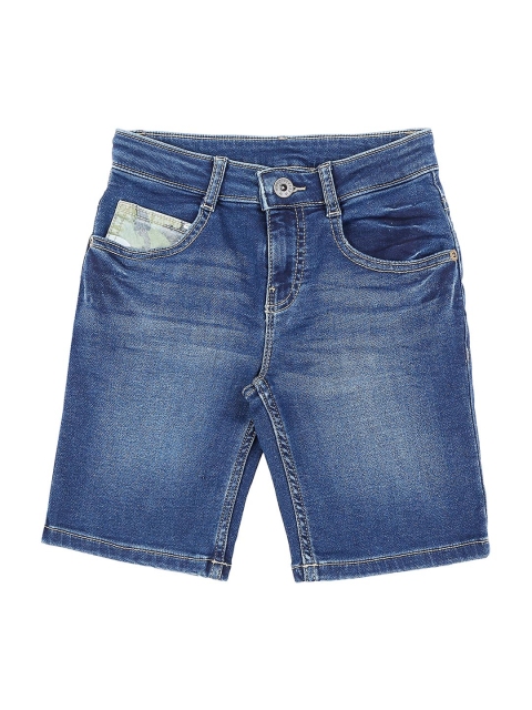 

Pantaloons Junior Boys Blue Washed Regular Fit Denim Shorts