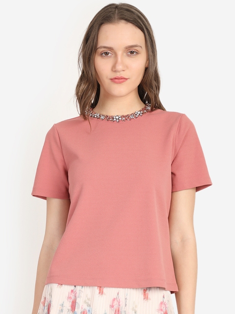 

COVER STORY Women Pink Embellished Top