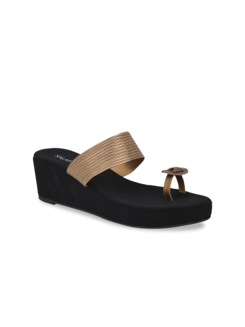 

SALARIO Women Copper-Toned Embellished Wedges