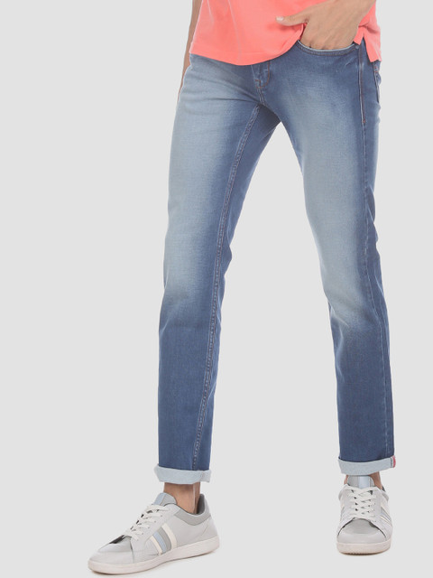 

RUF & TUF Men Blue Slim Fit Mid-Rise Clean Look Stretchable Jeans
