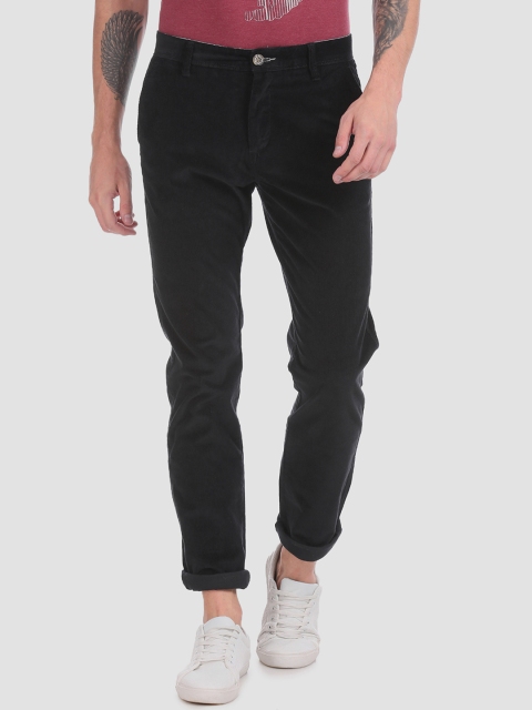 

RUF & TUF Men Blue Slim Fit Solid Corduroy Regular Trousers