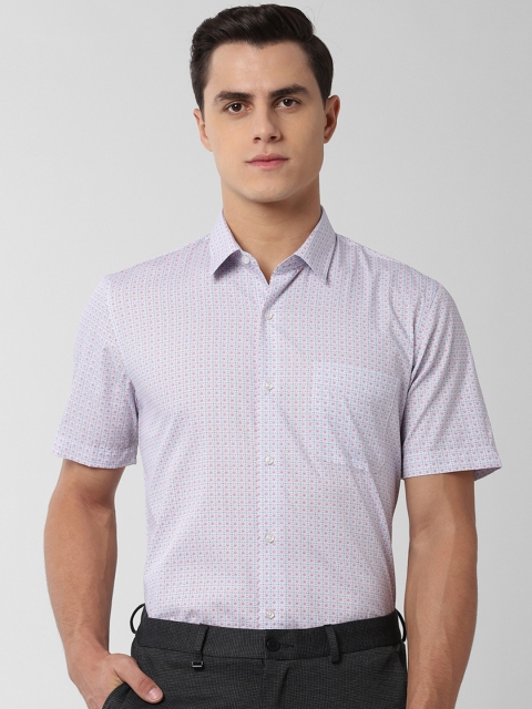 

Peter England Men White & Pink Slim Fit Printed Formal Shirt