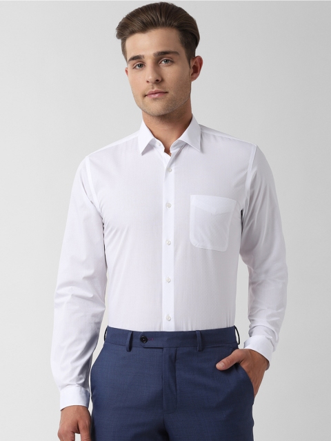 

Peter England Men White Slim Fit Solid Formal Shirt
