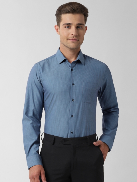

Peter England Men Blue & Purple Slim Fit Striped Formal Shirt