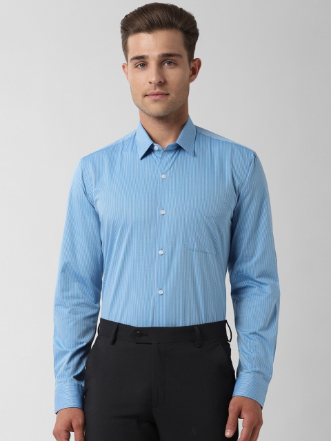 

Peter England Men Blue Regular Fit Self Design Formal Shirt